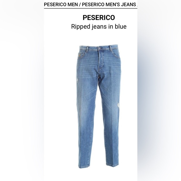 Peserico Men's Distressed Denim Jeans NWT 54 IT/ 38 US